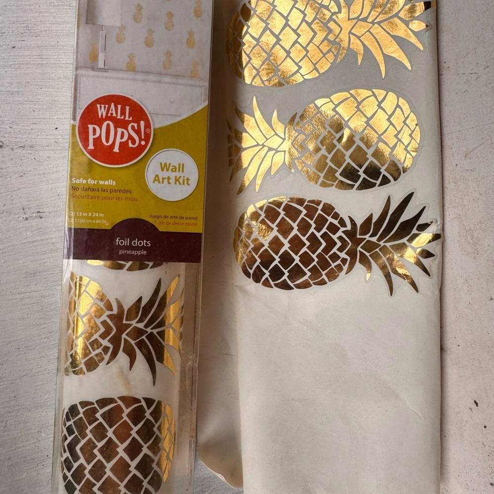 Gold Pineapple Decals by Wall Pop Wall Art Kit THESE LAST